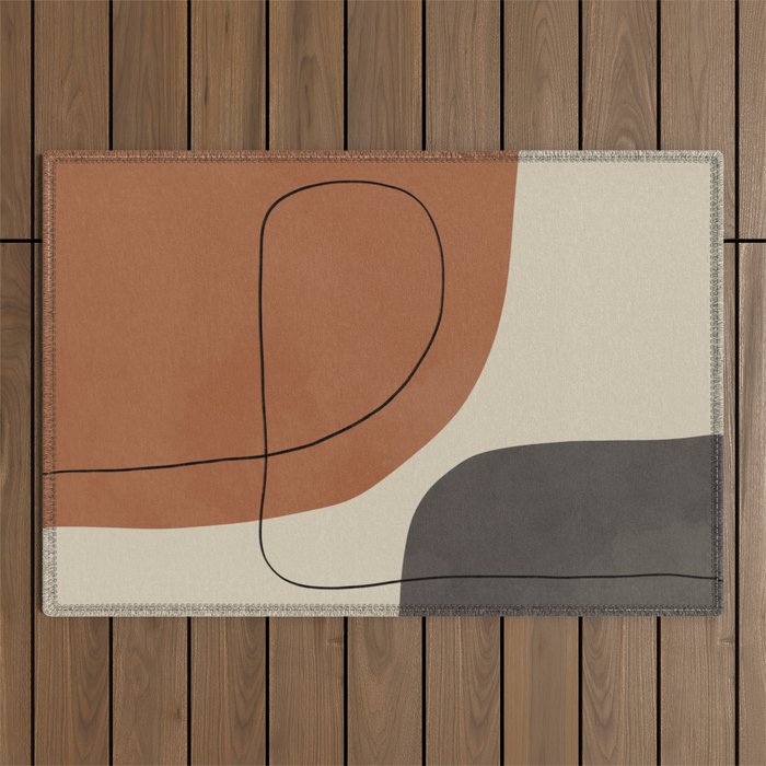 Modern Abstract Shapes #1 Outdoor Rug Gallery Image 1