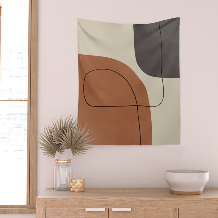 Modern Abstract Shapes #1 Wall Tapestry Gallery Image 2