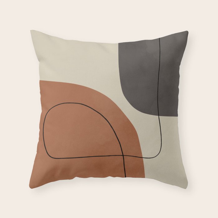 Modern Abstract Shapes #1 Throw Pillow Gallery Image 1