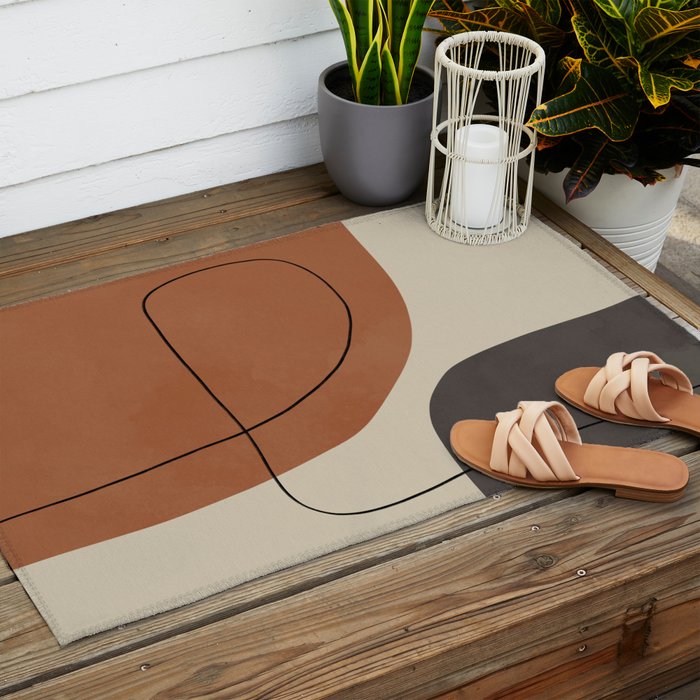 Modern Abstract Shapes #1 Outdoor Rug Gallery Image 2