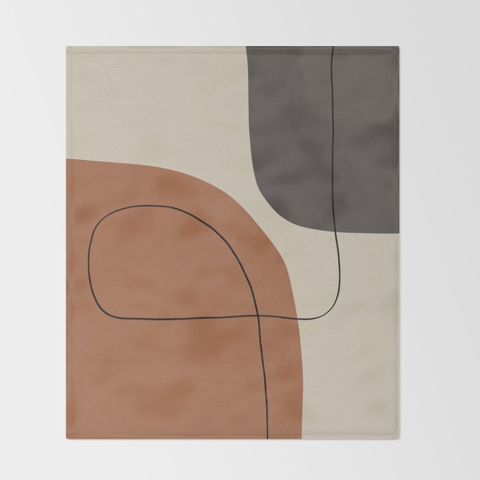 Modern Abstract Shapes #1 Throw Blanket Gallery Image 2