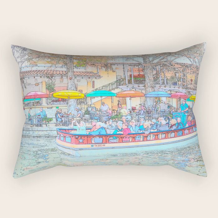 Ride Down The River - San Antonio, Texas Rectangular Pillow Gallery Image 2
