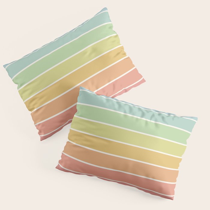 Gradient Arch V Mid Century Modern Rainbow Pillow Sham Gallery Image 1