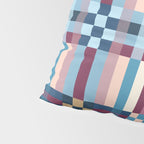 Woven Checks and Stripes Blue Burgundy Pillow Sham Gallery Image 4