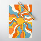 Retro Groovy Sun, 70s Print Wrapping Paper Gallery Image 1