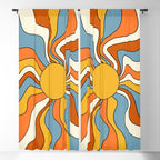 Retro Groovy Sun, 70s Print Window Curtain Gallery Image 5