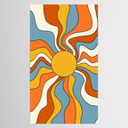 Retro Groovy Sun, 70s Print Tablecloth Gallery Image 2