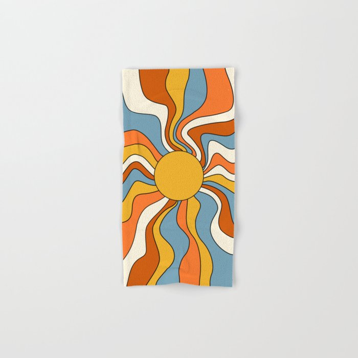 Retro Groovy Sun, 70s Print Bath Towel Gallery Image 1