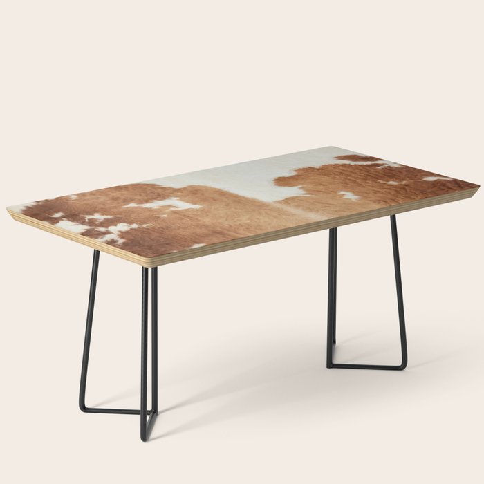 Rustic Farm Cowhide Print Coffee Table Gallery Image 1