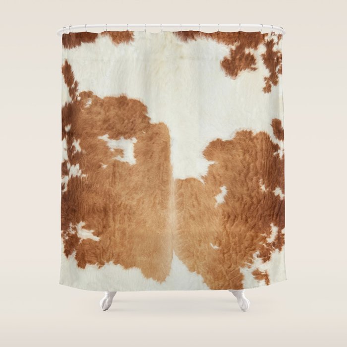 Rustic Farm Cowhide Print Shower Curtain Gallery Image 1