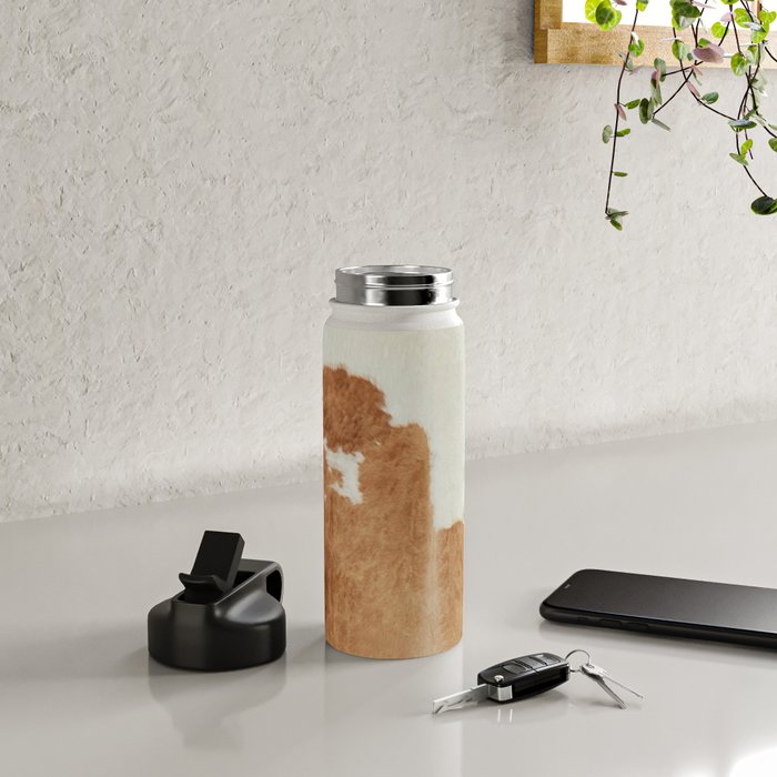 Rustic Farm Cowhide Print Water Bottle Gallery Image 4