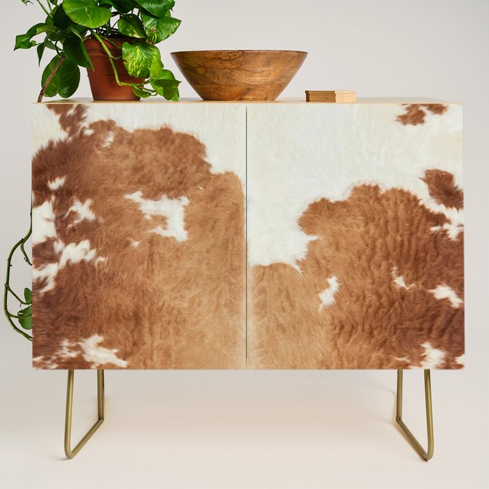 Rustic Farm Cowhide Print Credenza Gallery Image 1