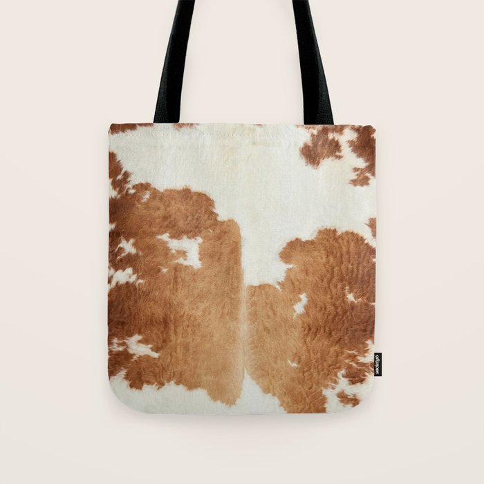 Rustic Farm Cowhide Print Tote Bag Gallery Image 1