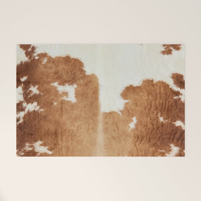 Rustic Farm Cowhide Print Welcome Mat Gallery Image 1
