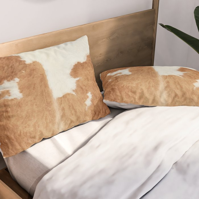 Rustic Farm Cowhide Print Pillow Sham Gallery Image 2