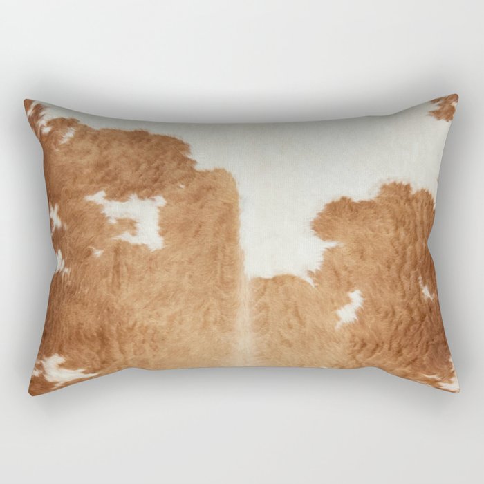 Rustic Farm Cowhide Print Rectangular Pillow Gallery Image 1