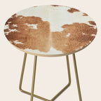 Rustic Farm Cowhide Print Side Table Gallery Image 2
