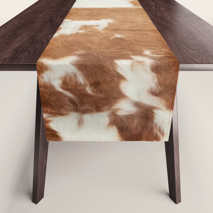 Rustic Farm Cowhide Print Table Runner Gallery Image 1