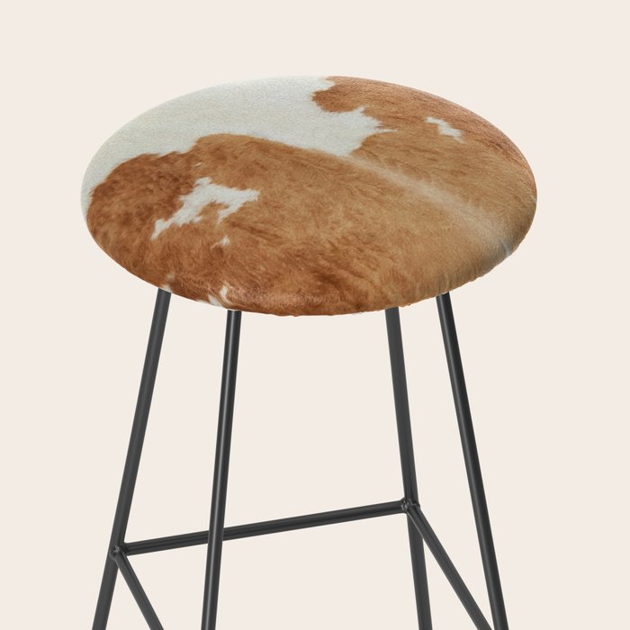 Rustic Farm Cowhide Print Stool Gallery Image 2