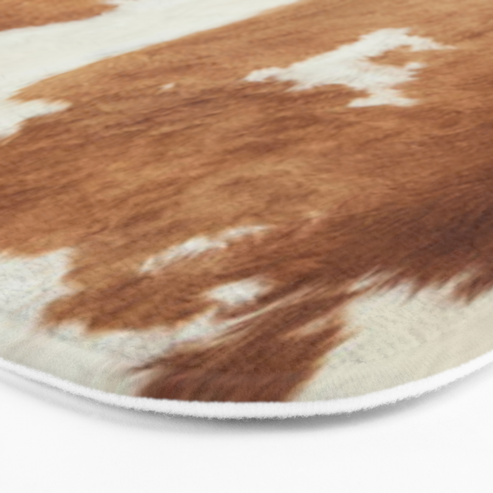 Rustic Farm Cowhide Print Bath Mat Gallery Image 3
