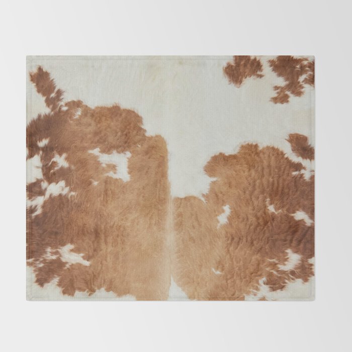 Rustic Farm Cowhide Print Throw Blanket Gallery Image 2