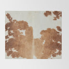 Rustic Farm Cowhide Print Throw Blanket Gallery Image 2