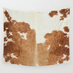 Rustic Farm Cowhide Print Wall Tapestry Gallery Image 4