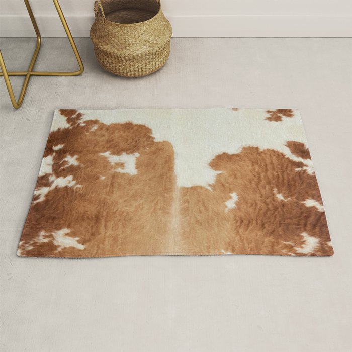 Rustic Farm Cowhide Print Rug Gallery Image 1