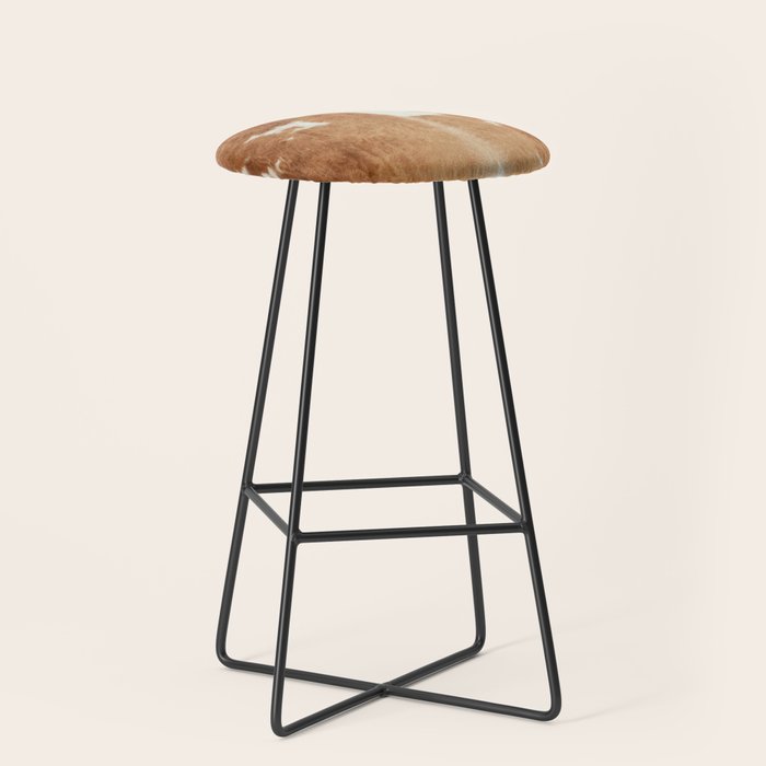 Rustic Farm Cowhide Print Stool Gallery Image 1