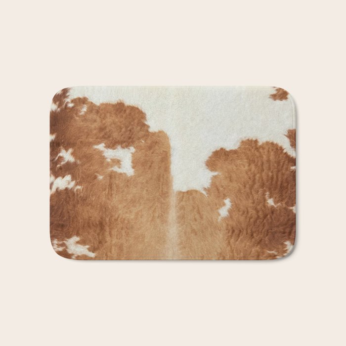 Rustic Farm Cowhide Print Bath Mat Gallery Image 1