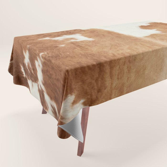Rustic Farm Cowhide Print Tablecloth Gallery Image 1