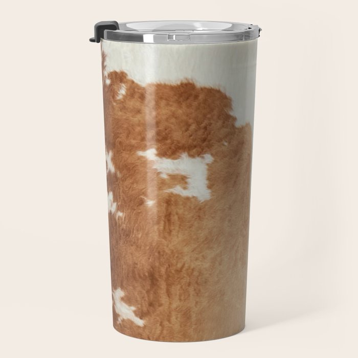 Rustic Farm Cowhide Print Travel Mug Gallery Image 3