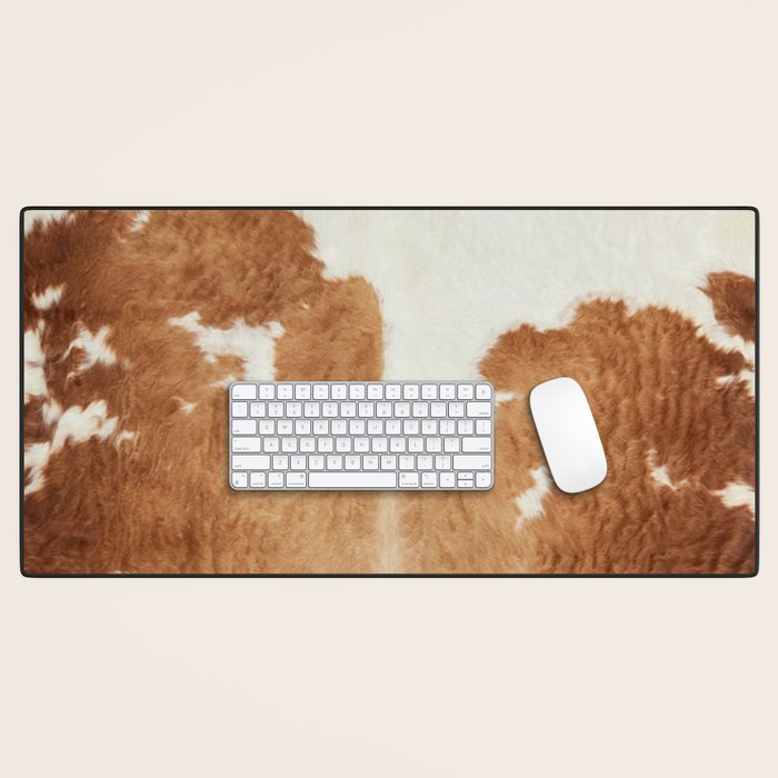 Rustic Farm Cowhide Print Desk Mat Gallery Image 1