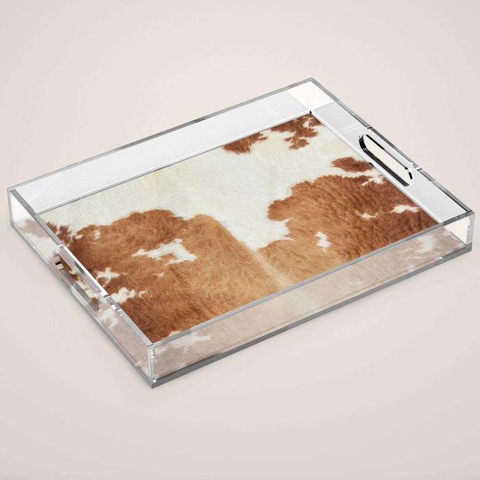 Rustic Farm Cowhide Print Acrylic Tray Gallery Image 1