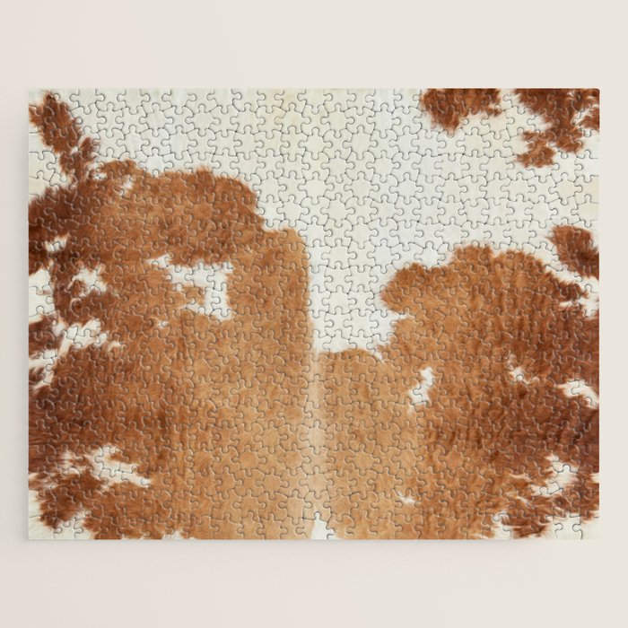 Rustic Farm Cowhide Print Jigsaw Puzzle