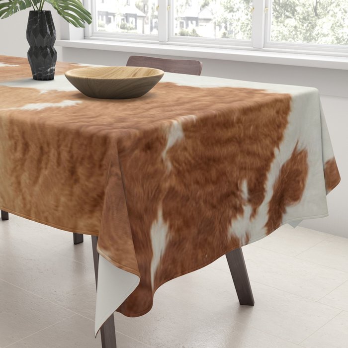 Rustic Farm Cowhide Print Tablecloth Gallery Image 3