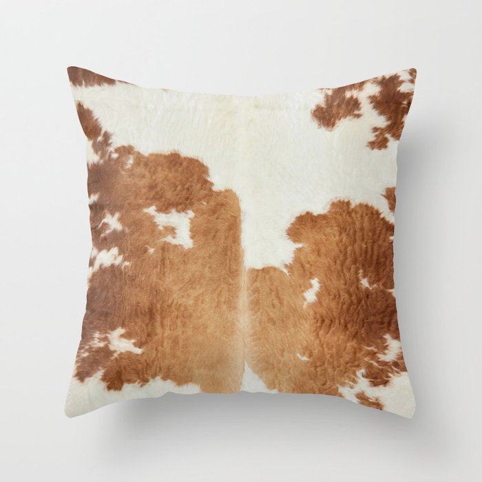 Rustic Farm Cowhide Print Throw Pillow Gallery Image 6