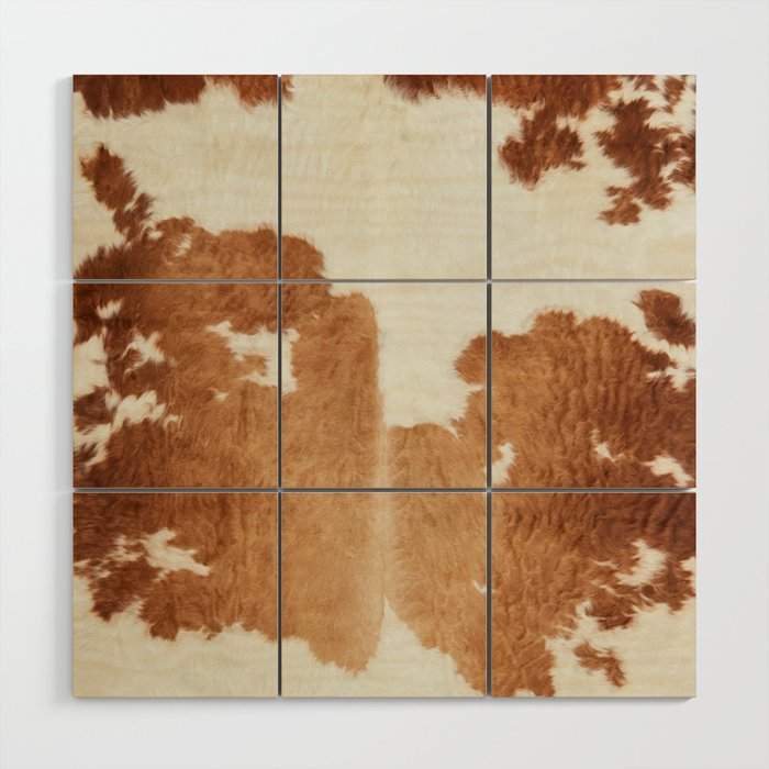 Rustic Farm Cowhide Print Wood Wall Art Gallery Image 1