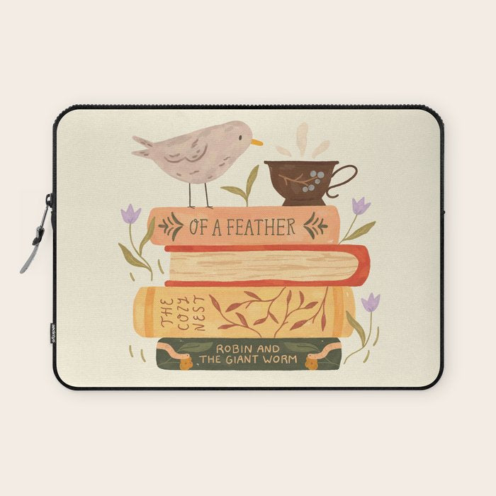 Bird's Book Stack Laptop Sleeve Gallery Image 1