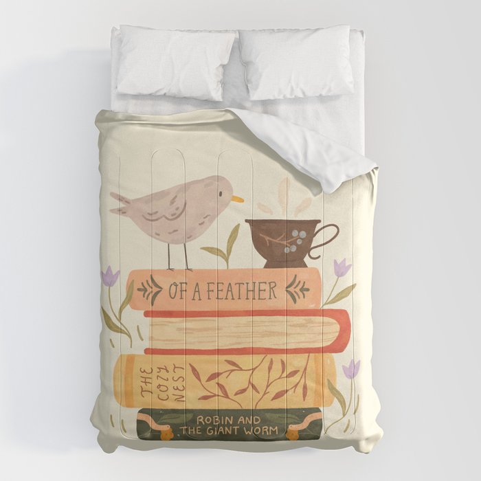 Bird's Book Stack Comforter Gallery Image 1