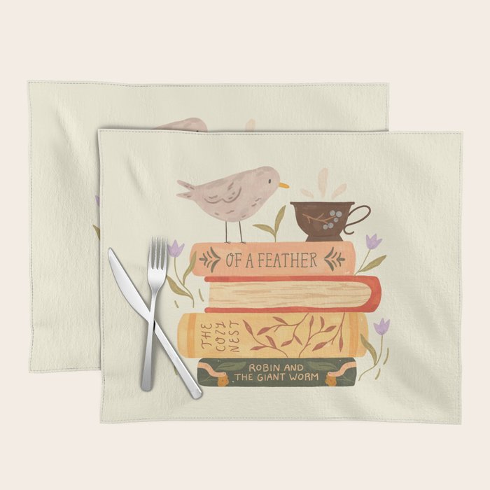 Bird's Book Stack Placemat Gallery Image 1