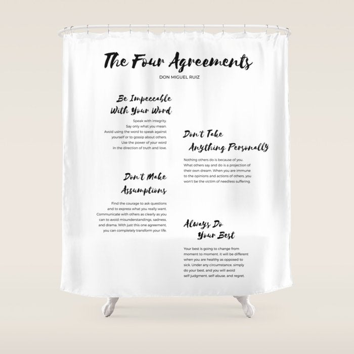 The Four Agreements Brush 2 Shower Curtain Gallery Image 1