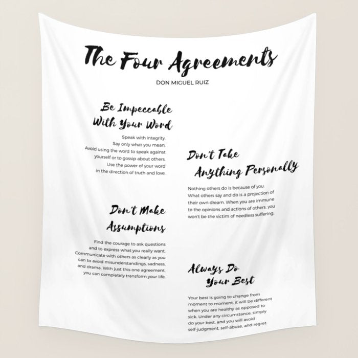 The Four Agreements Brush 2 Wall Tapestry Gallery Image 4