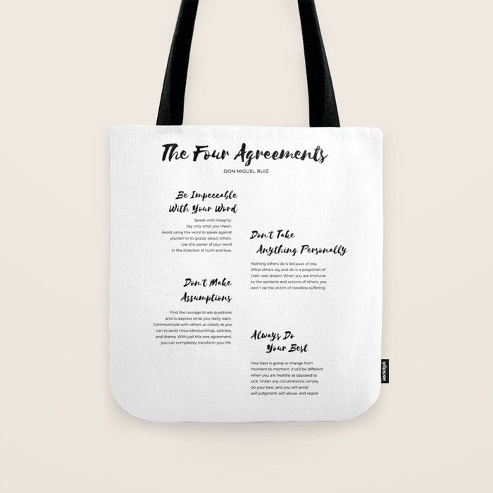 The Four Agreements Brush 2 Tote Bag Gallery Image 1