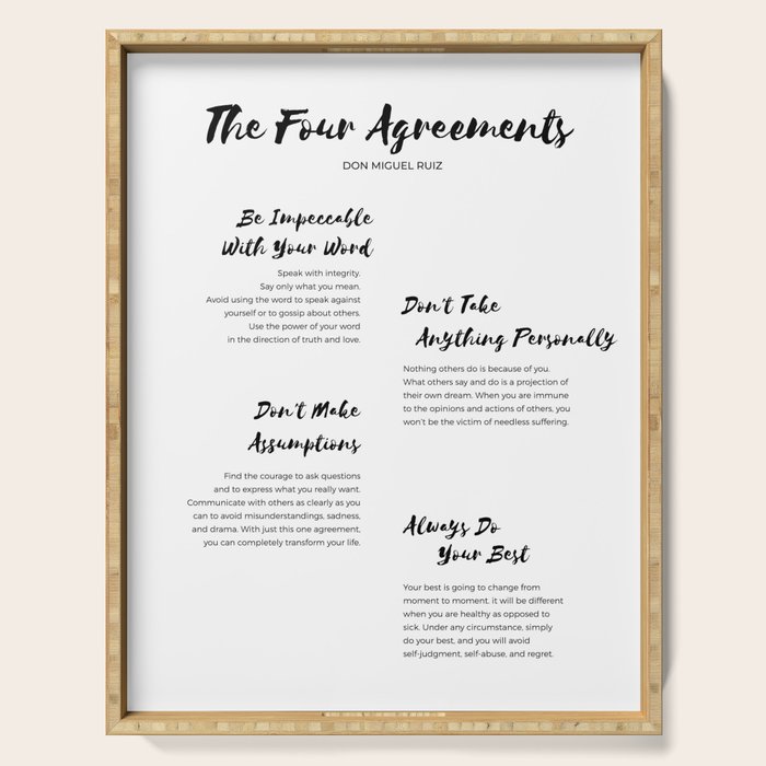 The Four Agreements Brush 2 Serving Tray Gallery Image 1