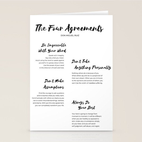 The Four Agreements Brush 2 Stationery Card Gallery Image 1