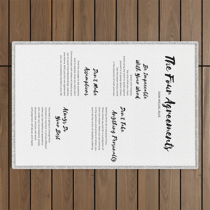 The Four Agreements Brush 2 Outdoor Rug Gallery Image 1