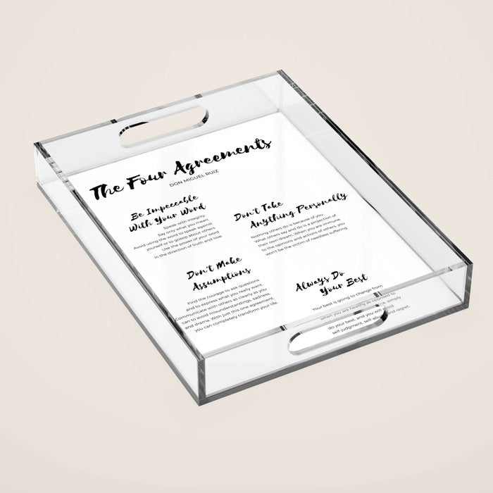 The Four Agreements Brush 2 Acrylic Tray Gallery Image 1