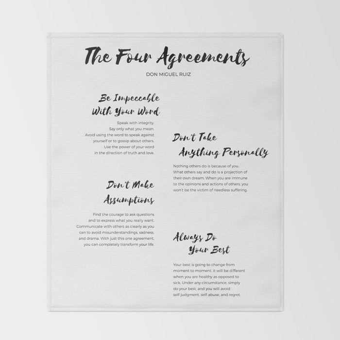 The Four Agreements Brush 2 Throw Blanket Gallery Image 2