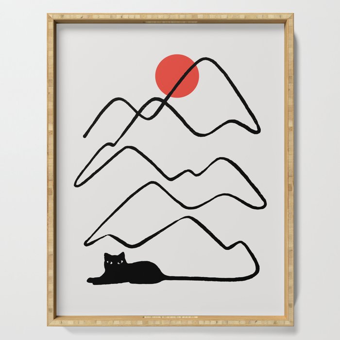 Cat Landscape 68 Serving Tray Gallery Image 1